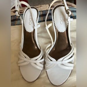 White Aldo strappy heels size 38